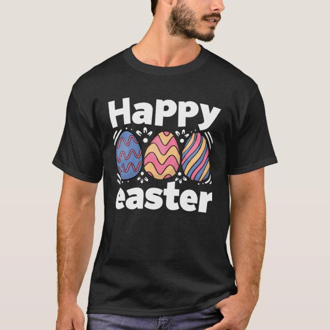 T-shirt Cute Easter Eggs Hunt Eggs Rabbit Happy Easter Day (Devant)