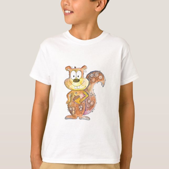 T-shirt Cute écureuil Brown Whimsical (Devant)