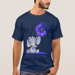 T-shirt Cute Elephant Sunflower Huntingtons Disease Awas