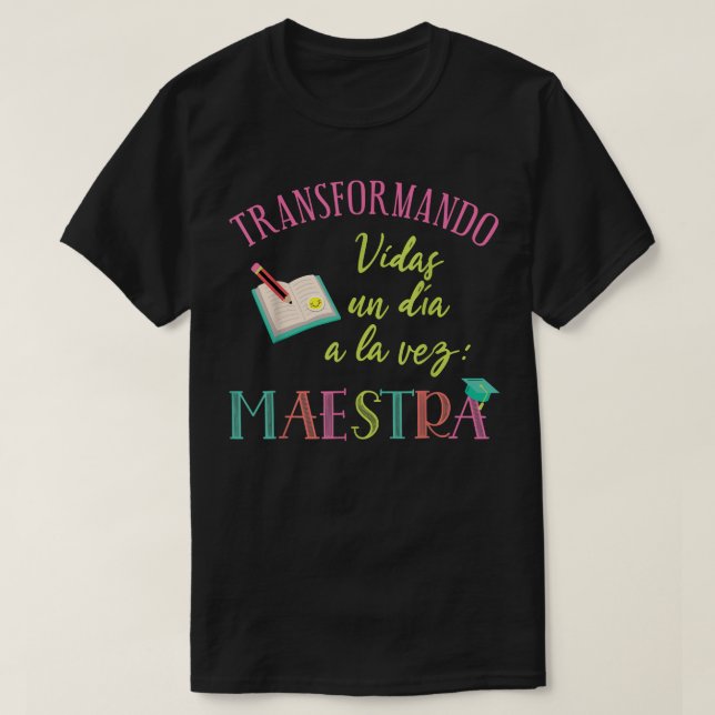 T-shirt Cute espagnole enseignant Dit Maestra (Design devant)