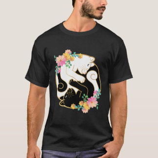 T-shirt Cute Et Adorable Chinois Yin Et Yang Chats Drôle