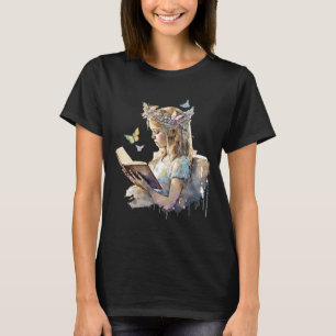 T-shirt Cute Fairy Librarian Cottagecore Butterfly Bo
