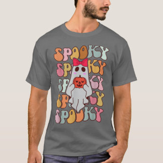 T-shirt Cute Fantôme Automne Automne Chute Éffrayant Rétro