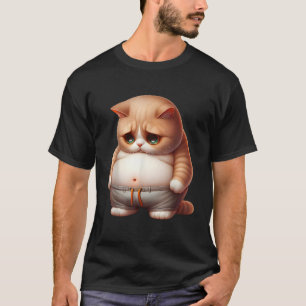 T-shirt Cute Fat Cat Art Design Fat Kitten Amoureux des ch