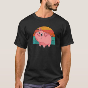 T-shirt Cute ferme animal fermier animal porc rétro porc