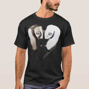 T-shirt Cute Ferrets Couple Heart Valentines Jour