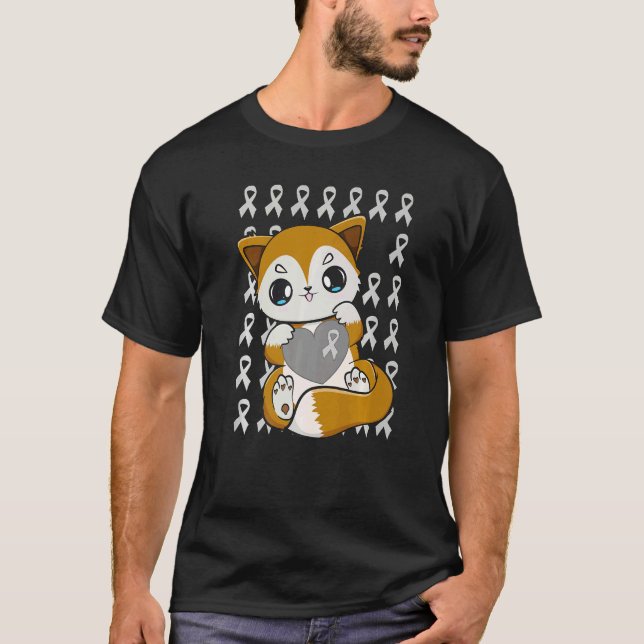 T-shirt Cute Fox With Ribbon For Dyslexia Awareness   (Devant)
