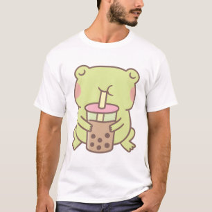 T-shirt Cute Frog Boire Boba Bubble Tea