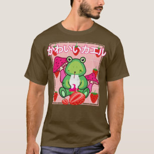 T-shirt Cute Frog fraise Retro 90s Aesthétique Kawaii