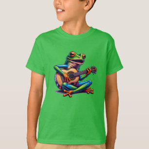 T-shirt Cute Frog Jouer une guitare