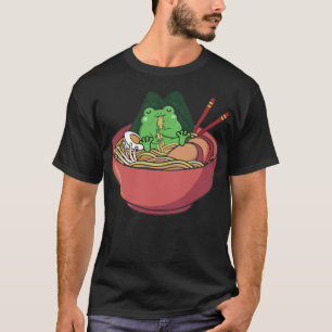 T-shirt Cute Frog Manger Ramen Japonais Nouilles Lover Fun