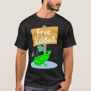 T-shirt Cute Frog Offering Free Kisses