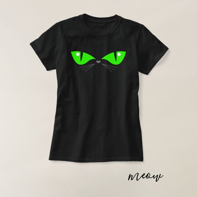 T-shirt Cute Funny Chat Green Eyes Amoureux des chats Cade (Créateur téléchargé)