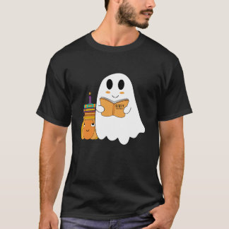 T-shirt Cute Funny Éffrayant Fantôme Lecture Livres Citrou