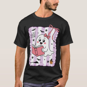 T-shirt Cute Funny Ghost Book Lecture Preppy Halloween