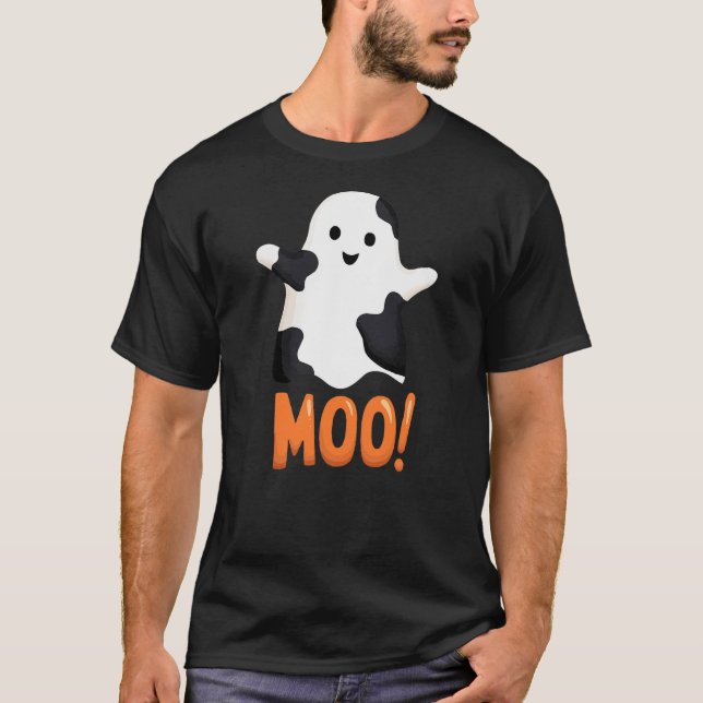 T-shirt Cute Funny Ghost Cow Moo I mean Boo Halloween Cost (Devant)