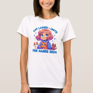 T-shirt Cute Funny Girly Enfless Chat Lady Unite Harris
