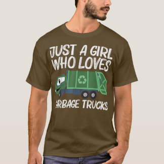 T-shirt Cute Garbage Truck Design For Girls Kids Trash Tru