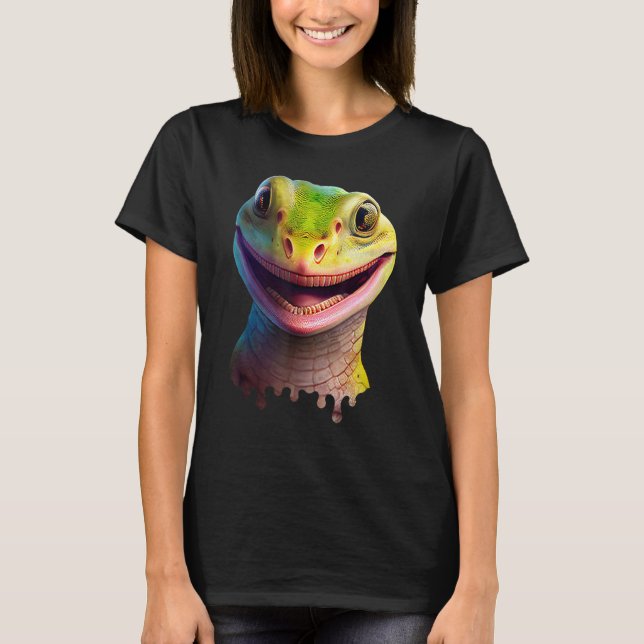 T-shirt Cute Gecko   Wildlife Lizard (Devant)