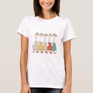 T-shirt Cute geese in lineT-Shirt