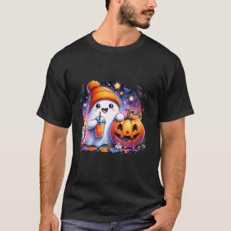 T-shirt Cute Ghost Boire Café Épice Halloween Ghost I