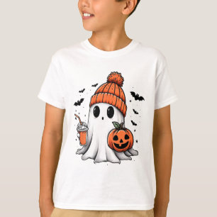 T-shirt Cute Ghost Boire Café Halloween Ghost Café