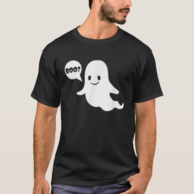 T-shirt Cute Ghost Boo Funny Ghost Image Costume Halloween (Devant)