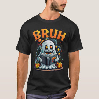 T-shirt Cute Ghost bruh Boo livre de lecture Funny Family 