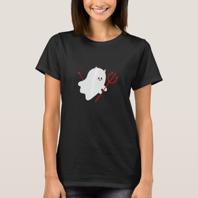 T-shirt Cute Ghost Devil Halloween Costume (Devant)