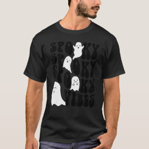 T-shirt Cute Ghost Halloween Rétro Super Vibes Éffrayantes