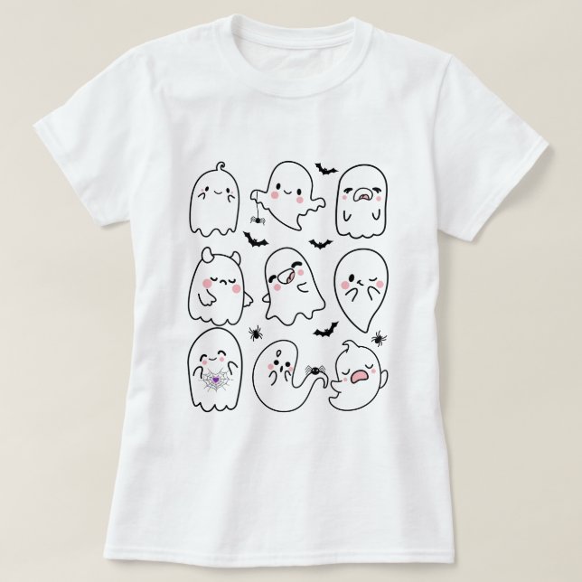 T-shirt Cute Ghost Squad Halloween, Friendly Ghosts (Design devant)