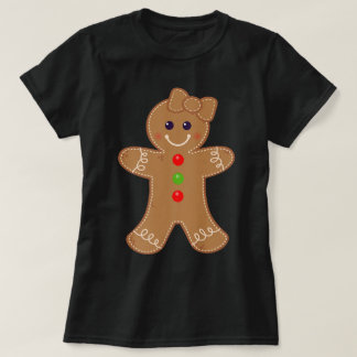 T-shirt Cute Gingerbread Girl Holiday Cookie Christmas Des