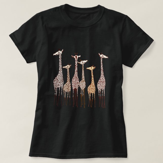 T-shirt Cute Giraffe Amoureux des animaux Drôle Amusant Na (Design devant)