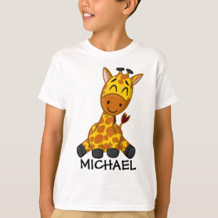 T-shirt Cute Giraffe Jungle Dessin Zoo Safari Nom