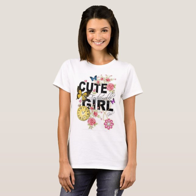 T-shirt Cute Girl haute qualité Femmes (Devant entier)