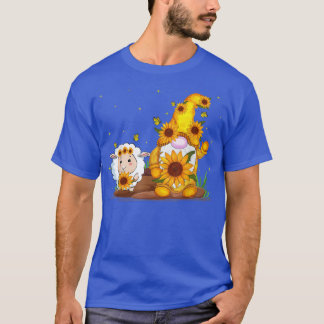 T-shirt Cute Gnome And Sheep Sunflower Funny Gnome Sheep F