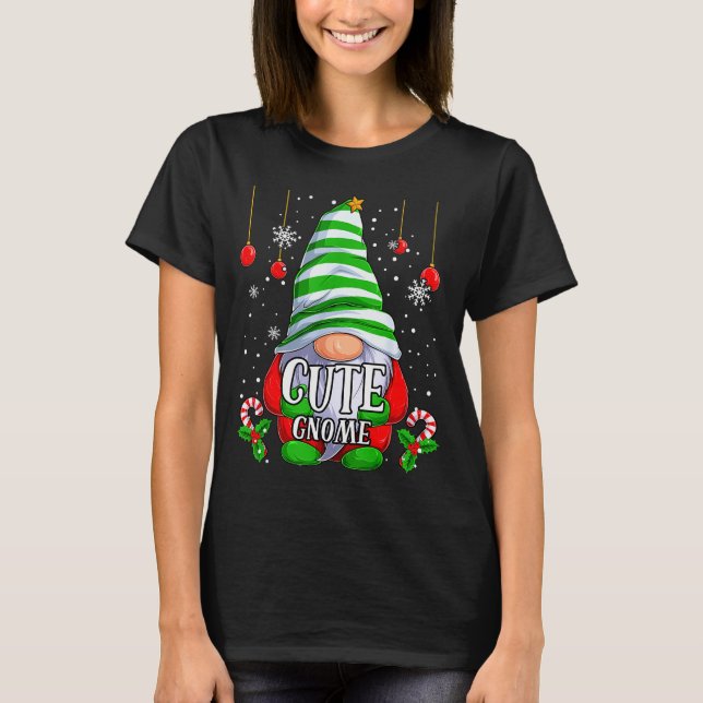 T-shirt Cute Gnome Christmas Pajamas Matching Family Group (Devant)