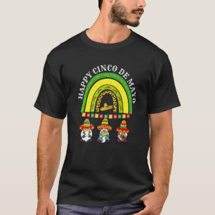 T-shirt Cute Gnome Cinco De Mayo Rainbow Mexican Fiesta Ma