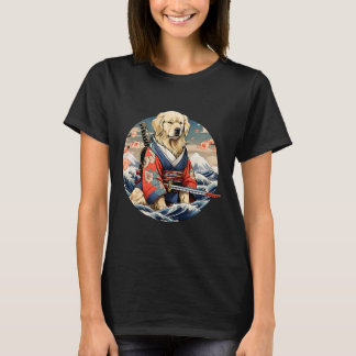 T-shirt Cute Golden Retriever comme Samurai vintages japon
