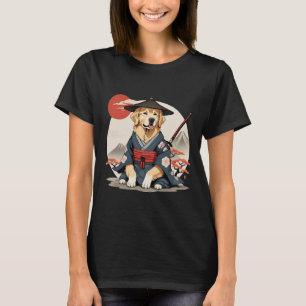 T-shirt Cute Golden Retriever comme Samurai vintages japon