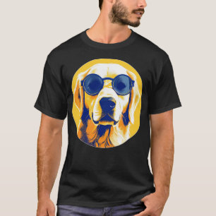 T-shirt Cute Golden Retriever portant des lunettes de sole