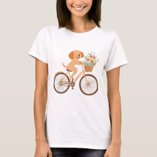T-shirt Cute Goldendoodle Chien Vélo Fleurs de printemps