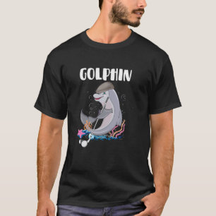 T-shirt Cute-Golphin Dauphin Drôle Jouant au Golf Amateur