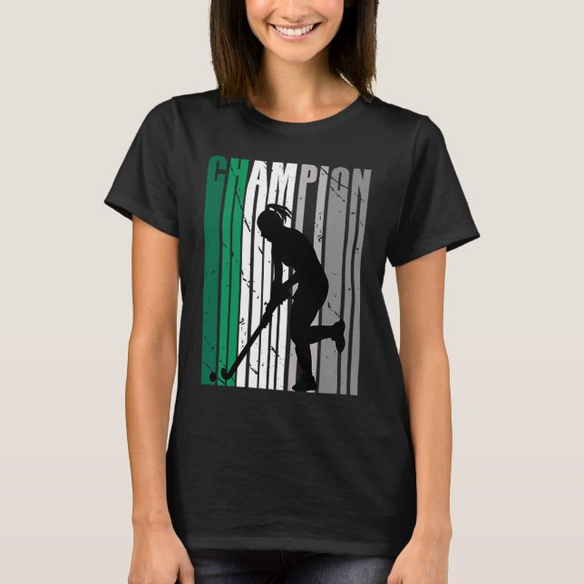 T-shirt Cute Green Champion Hockey Arts d'anniversaire (Devant)