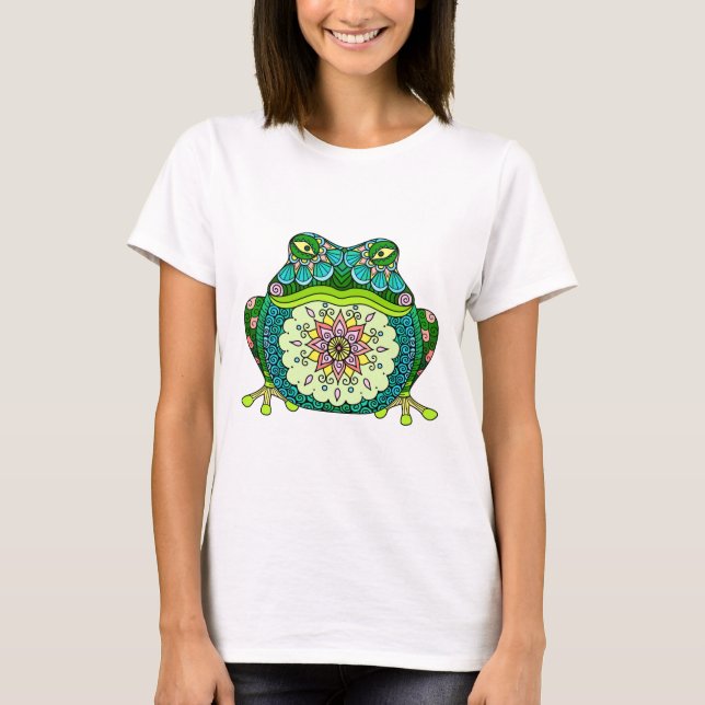 T-shirt Cute-grenouille à la chemise Mandala (Devant)