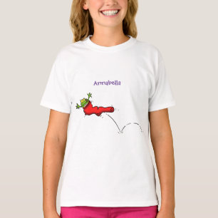 T-shirt Cute grenouille dans une chaussette rouge saut de