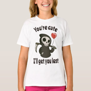 T-shirt Cute Grim Reaper avec coeur romantique
