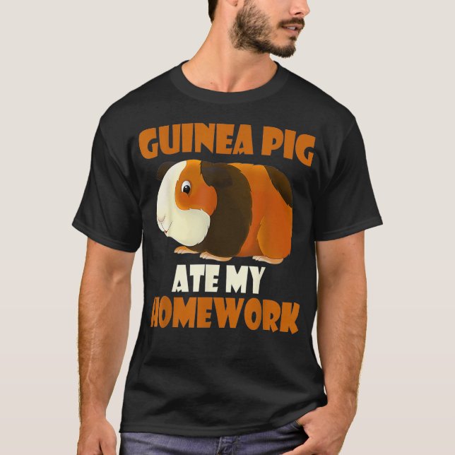 T-shirt Cute Guinea Pig Ate My Homework Amoureux des anima (Devant)