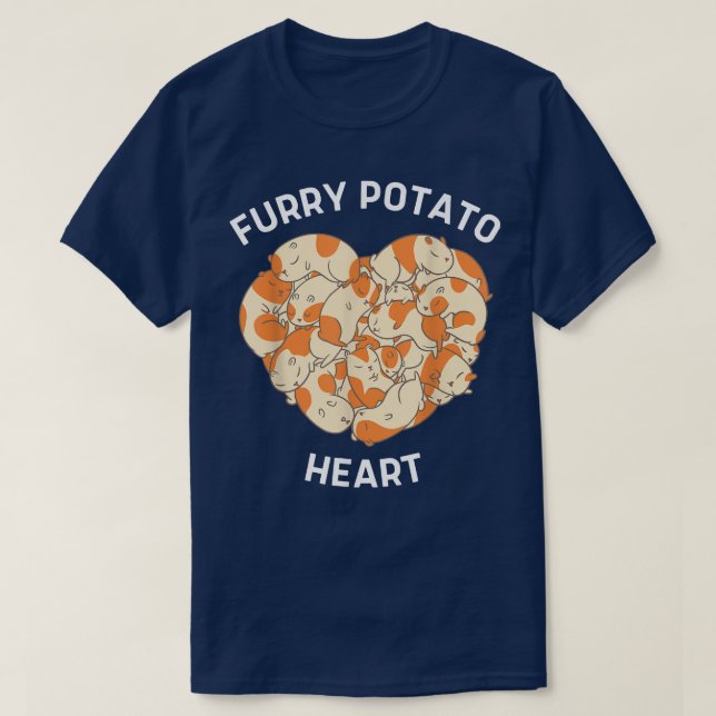 T-shirt Cute Guinea Pig Heart Furry Potato Lover762  (Design devant)
