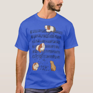 T-shirt Cute Guinea Pig Jouer de la musique Note Clef Musi